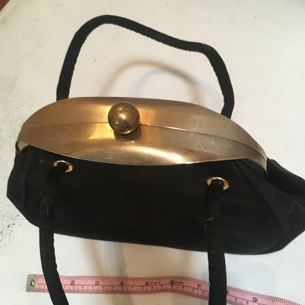 Vintage INGBER clutche style handbag purse black v